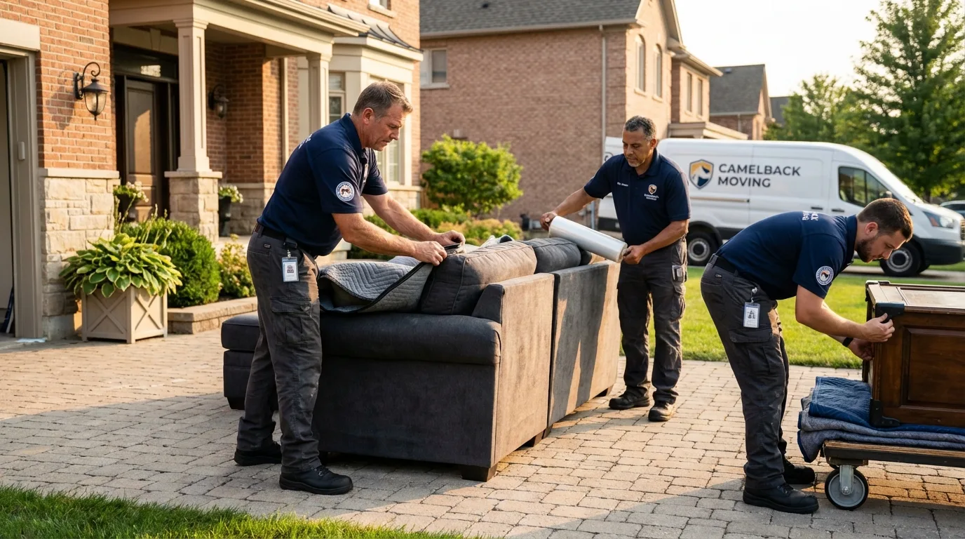 Large estate moving crew wrapping furniture in Black Canyon City, AZ
