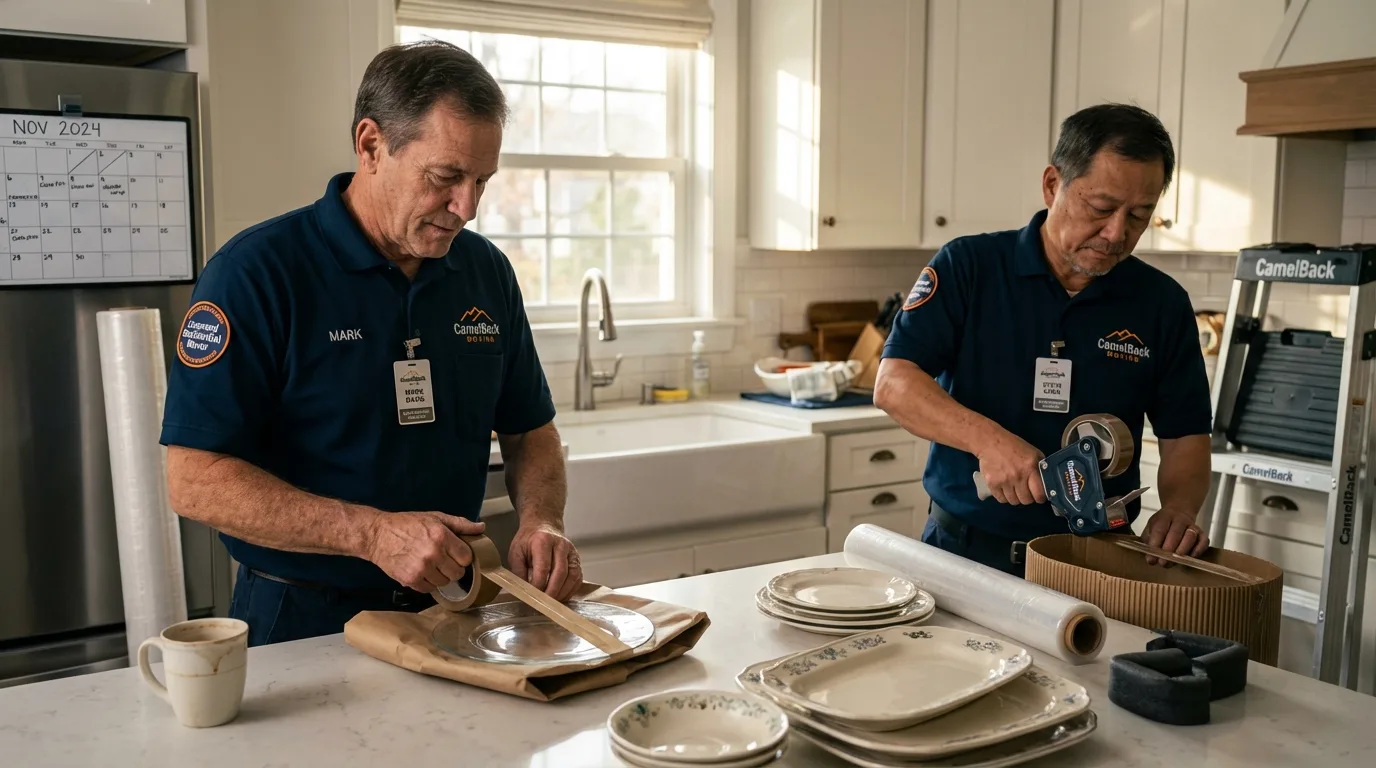 Professional crew packing kitchen dishware in Black Canyon City, AZ